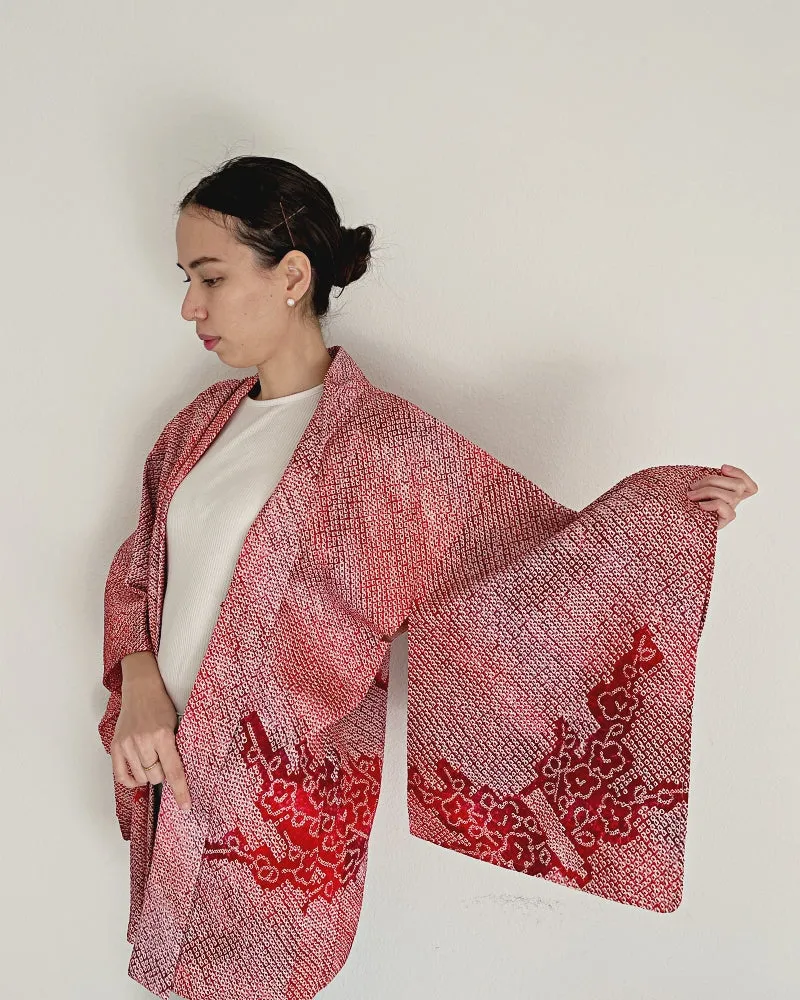 Plum tree and maple Haori Kimono Jacket