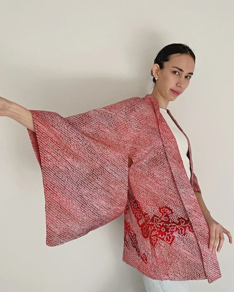 Plum tree and maple Haori Kimono Jacket