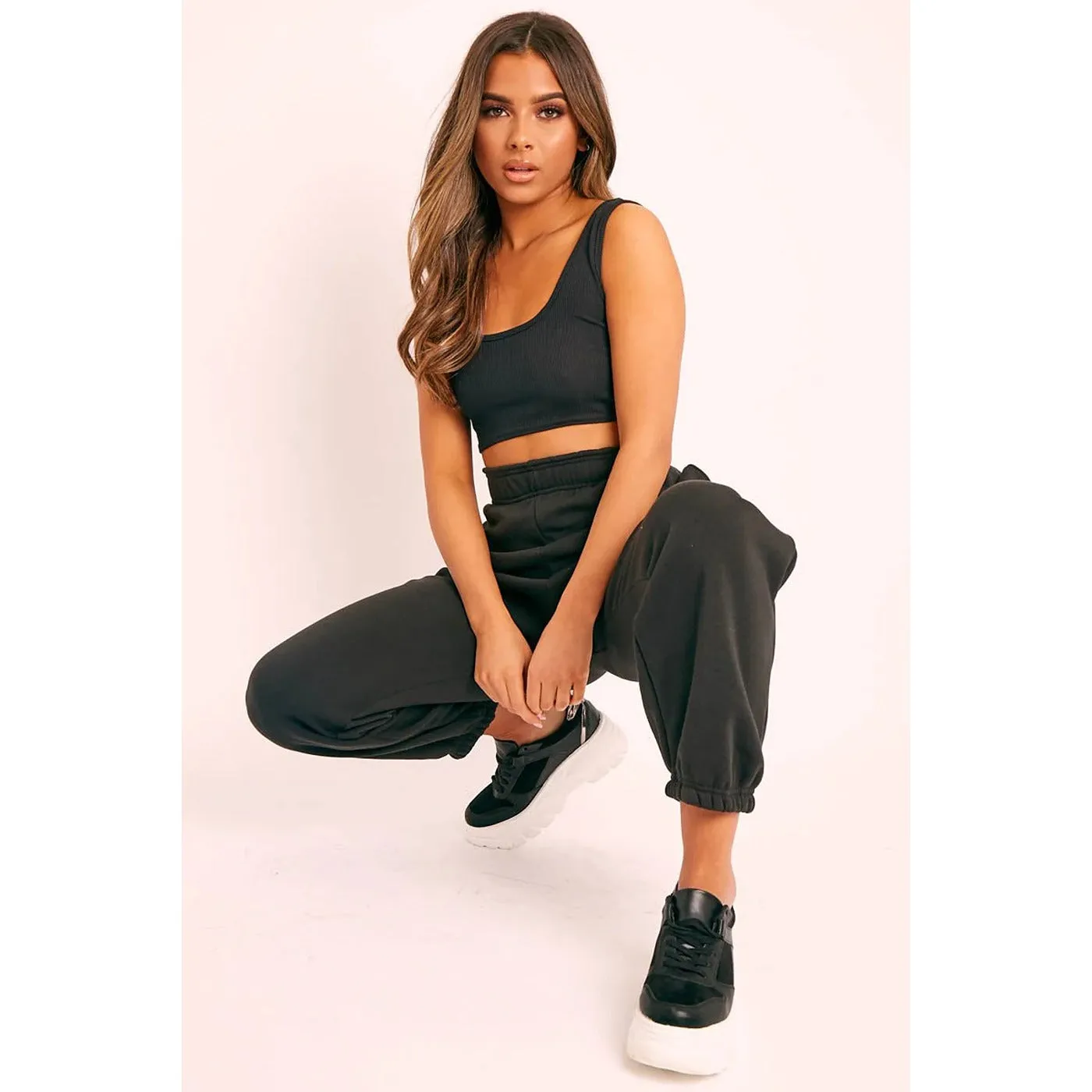 PTL Black Oversized Joggers