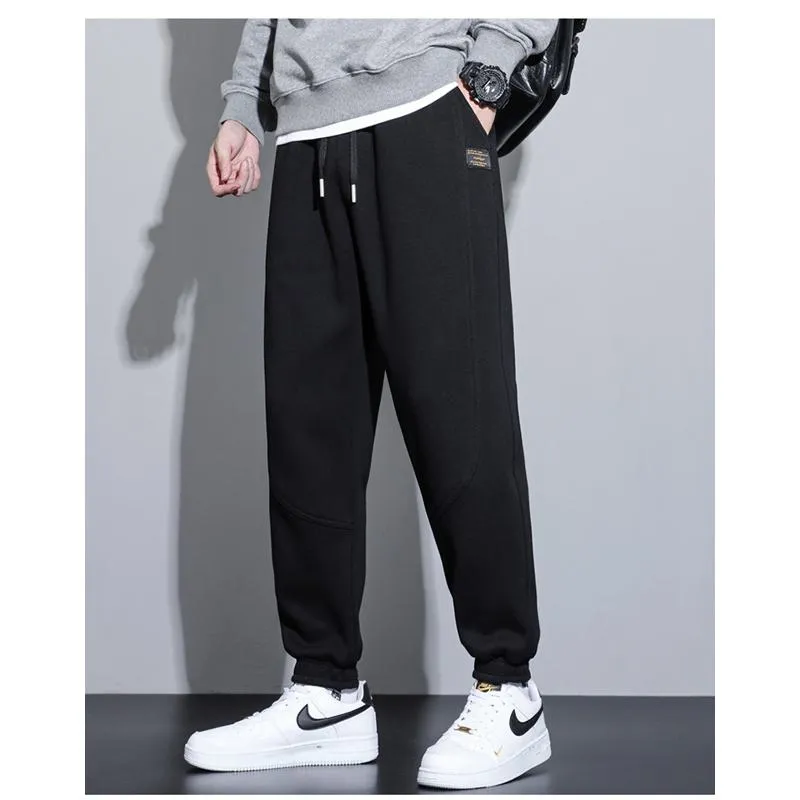 Pure Cotton Straight Tapered Elasticity Sports Loose Fit Sweatpant