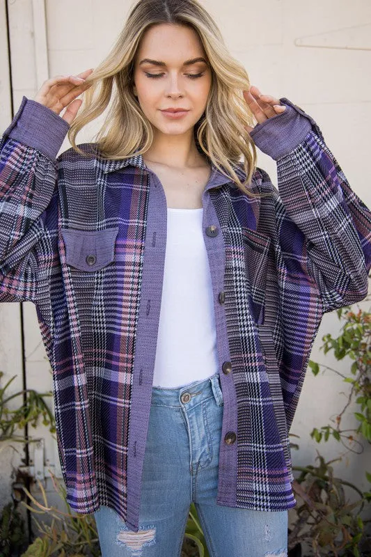 Purple Plaid Shacket