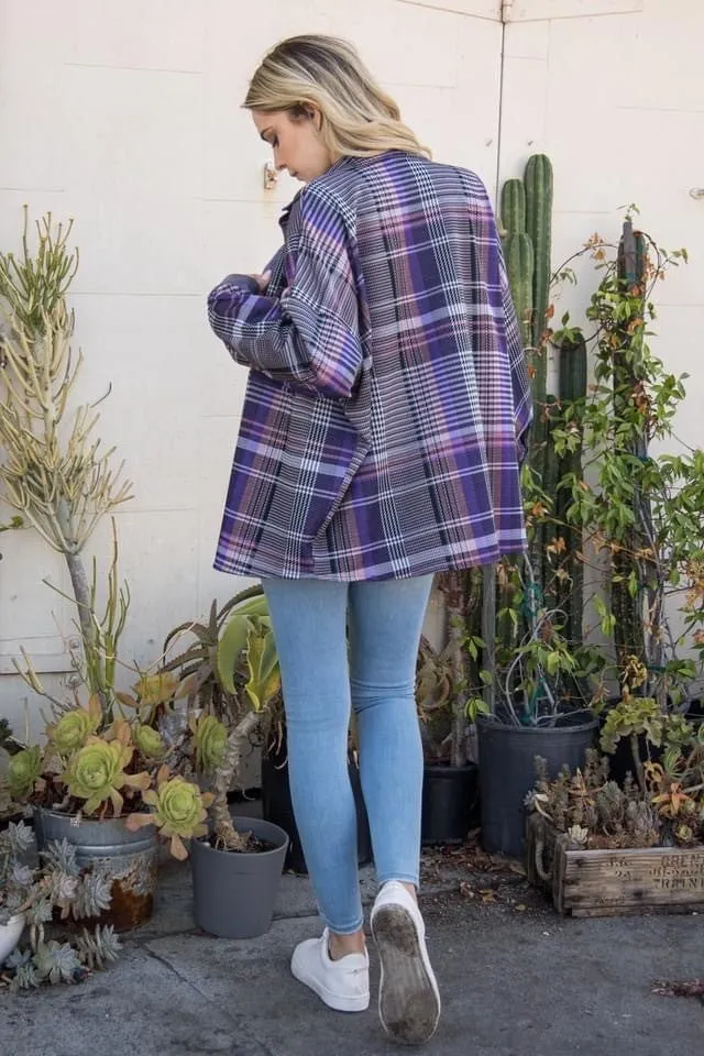 Purple Plaid Shacket