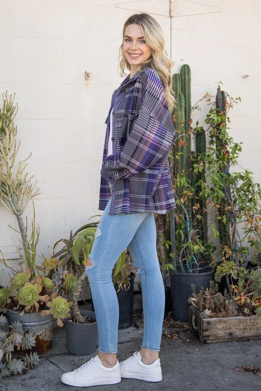 Purple Plaid Shacket