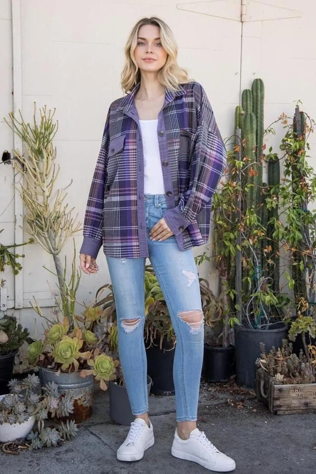 Purple Plaid Shacket