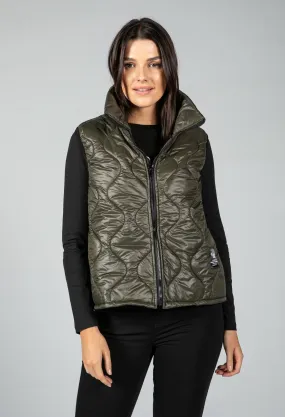 Quilted Gilet in Khaki