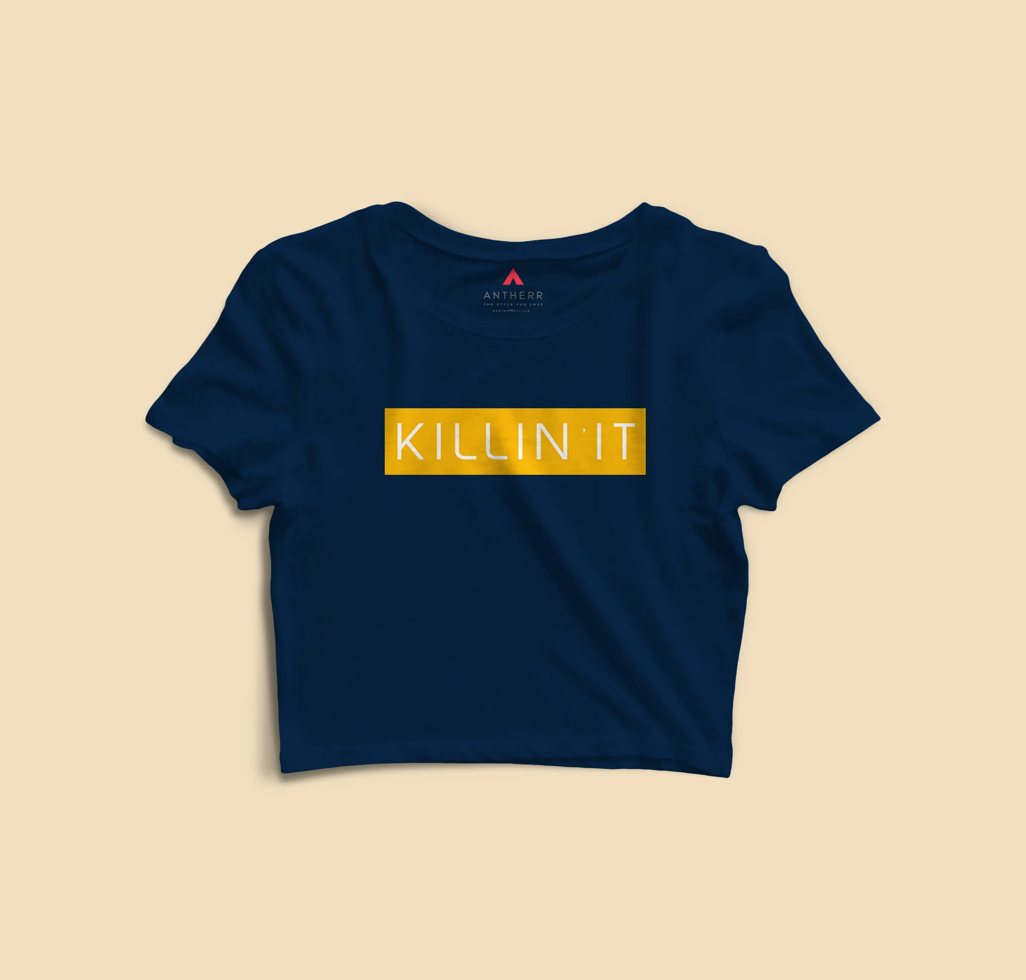 "KILLING IT" - HALF-SLEEVE CROP TOPS