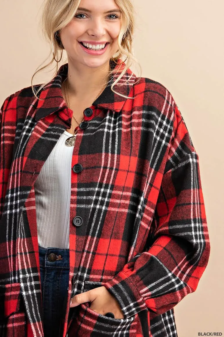 RED PLAID SHACKET