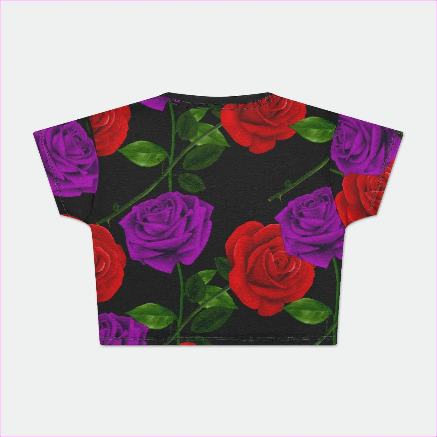 Red Rose Purp Women's Crop Tee - Ships from The US