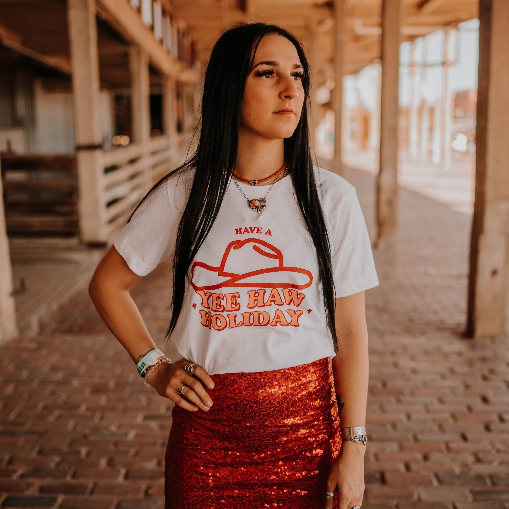 Red Sequin Skirt