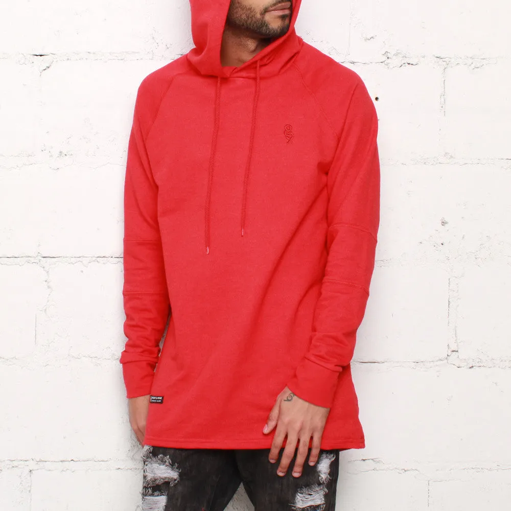 Rudimental Paneled Terry Hoodie Red