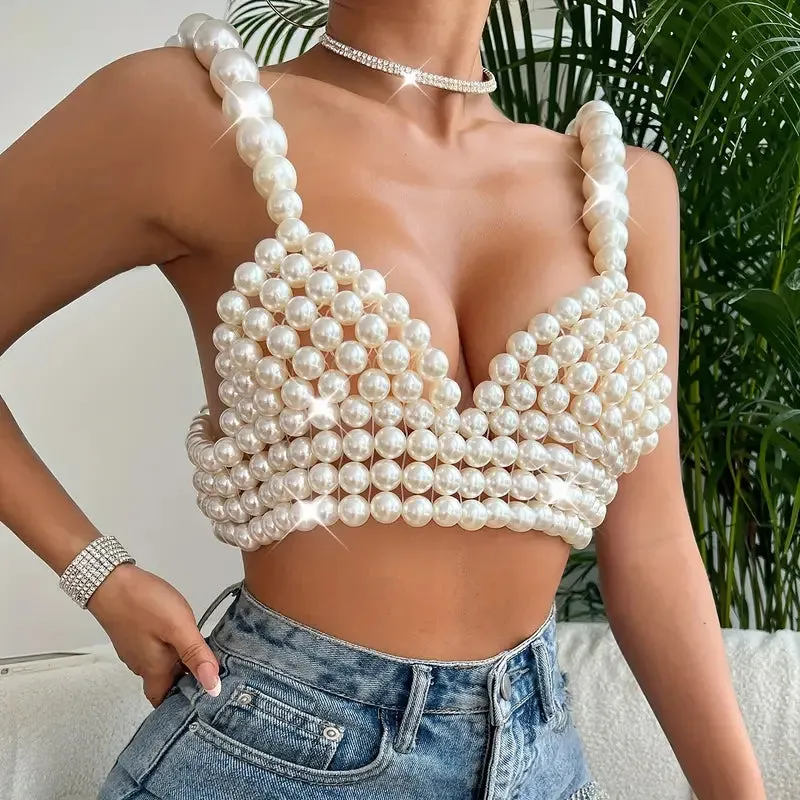 Sexy Pearl Bralette Top