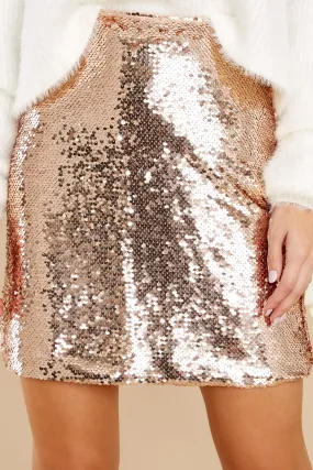 Shining Moment Rose Gold Sequin Skirt