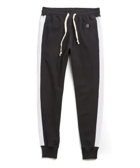 Side Stripe Slim Jogger in Black