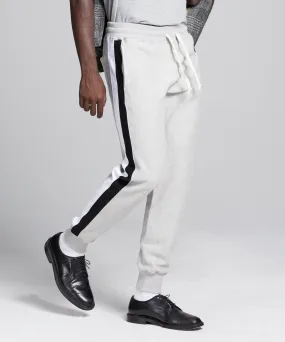 Side Stripe Slim Jogger in Grey Mix