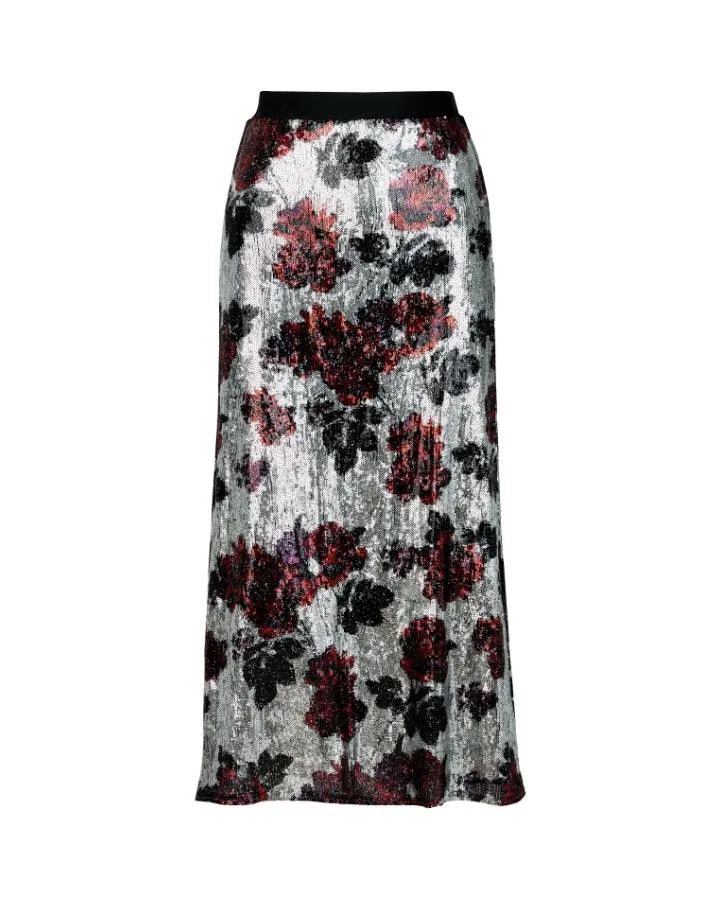 Smythe Floral Sequin Midi Skirt