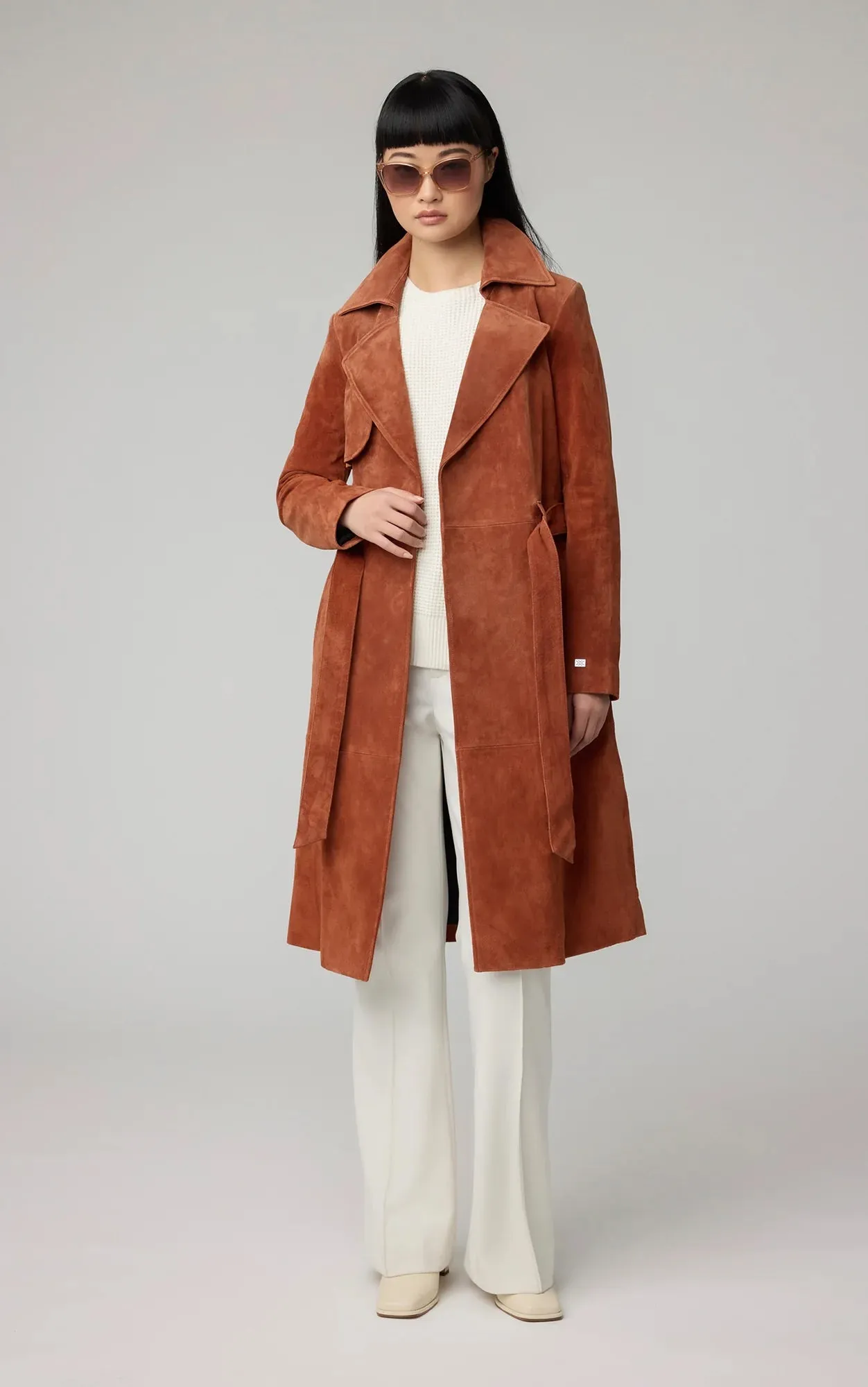 Soia & Kyo Alexis Suede Coat Copper