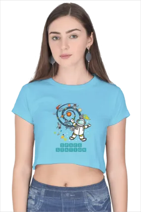 Space Shuttle Crop Top T Shirt C10