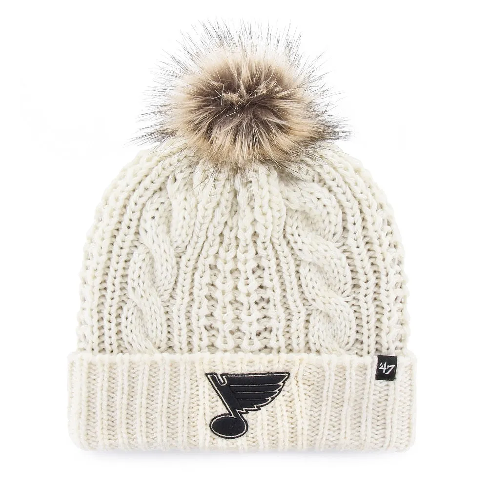 ST. LOUIS BLUES 47' LADIES MEEKO POM KNIT HAT - WHITE