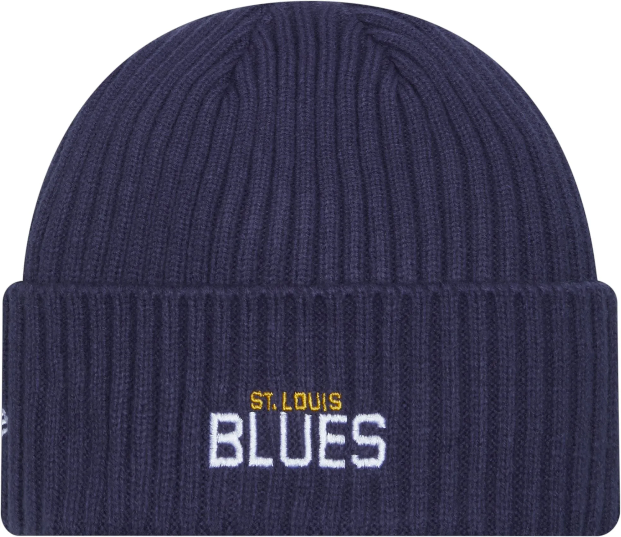 ST. LOUIS BLUES NEW ERA FLEECE LINED KNIT HAT - NAVY