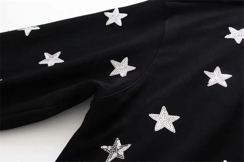 Star Embroidery Loose-Fit Sweatshirt