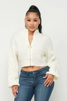 Sweater Top W/ Front Zipper