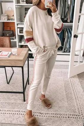 Sweatshirt and Drawstring Joggers Set