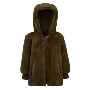 Tan Fur Hooded Jacket