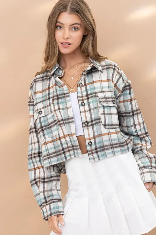 Tara Plaid Shacket (Blue)