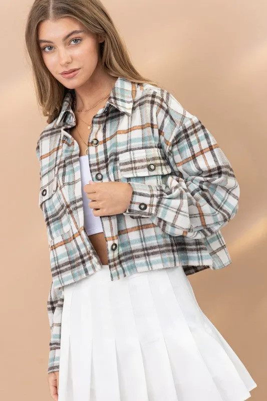 Tara Plaid Shacket (Blue)