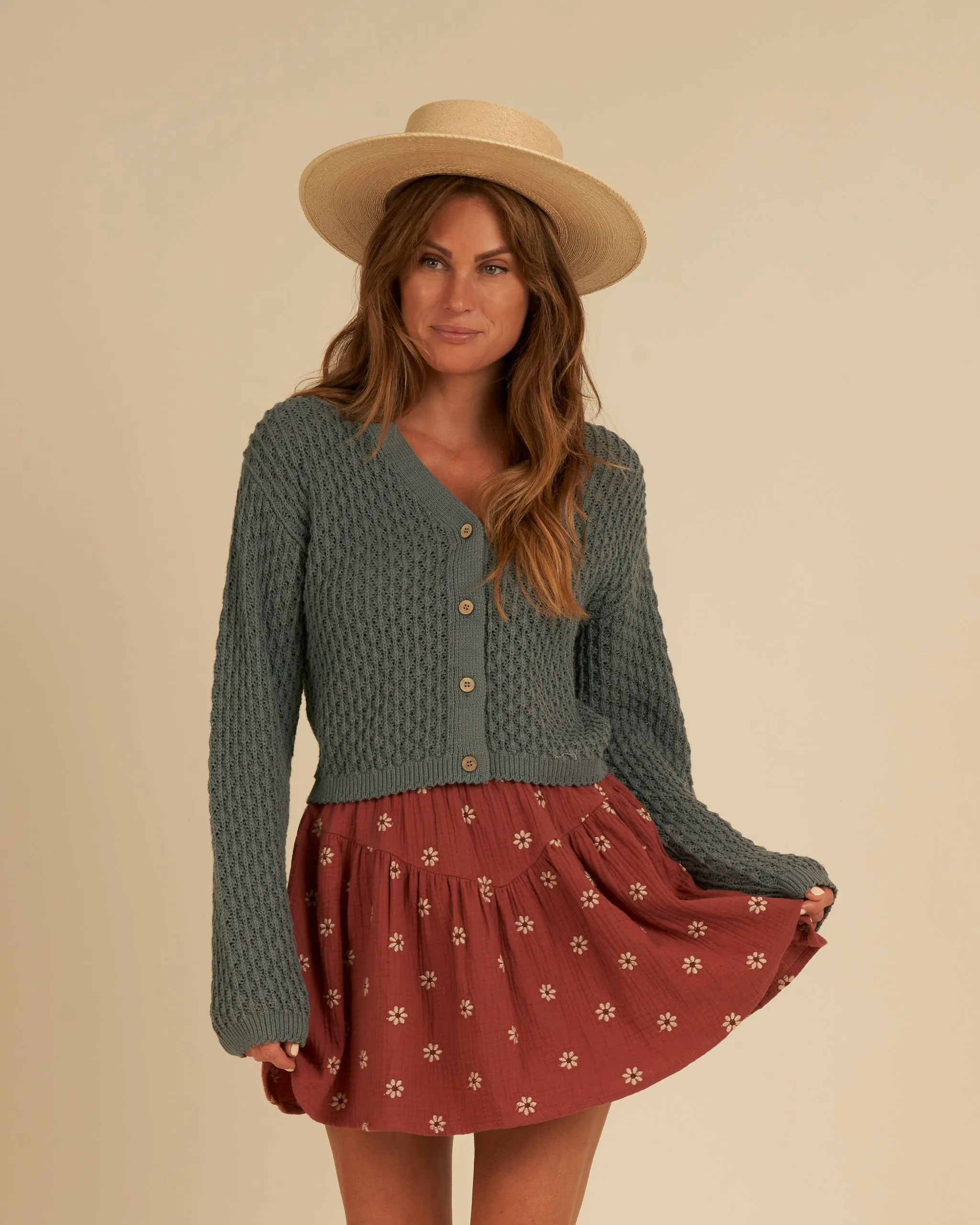 The Sparrow Skirt by Rylee   Cru - Embroidered Daisy