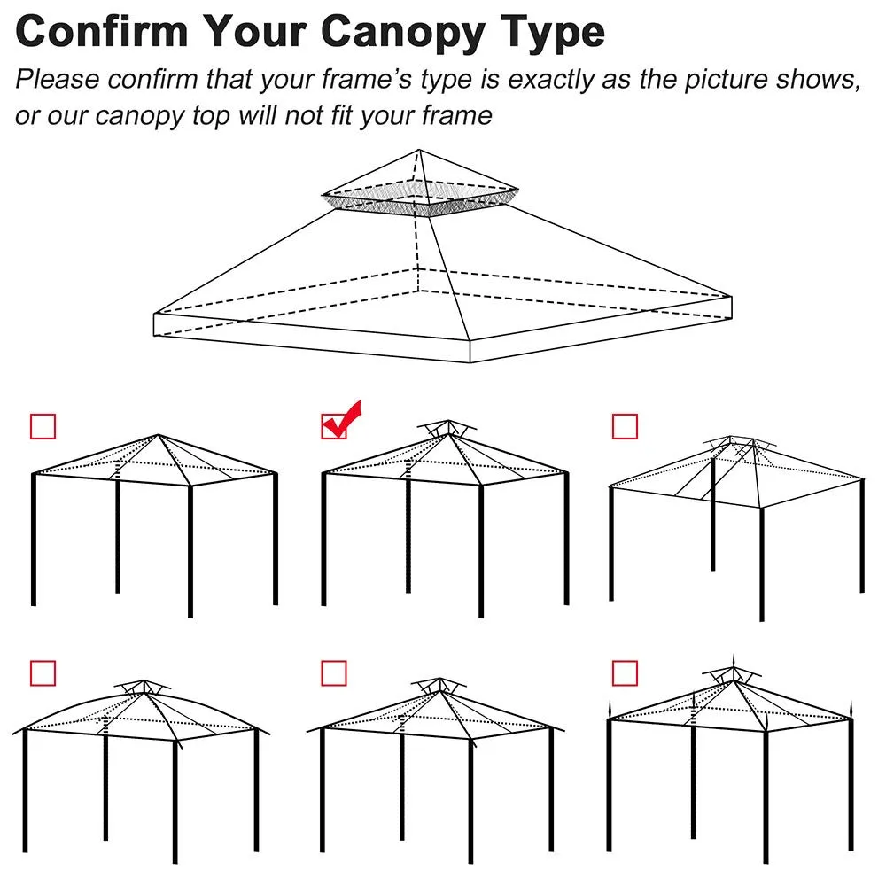 TheLAShop 8x8 ft Gazebo Canopy Replacement Top