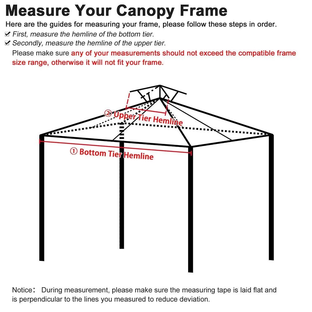 TheLAShop 8x8 ft Gazebo Canopy Replacement Top