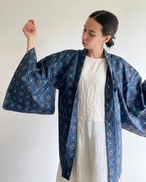 Traditional Textile Oshima Tsumugi Haori Kimono Jacket