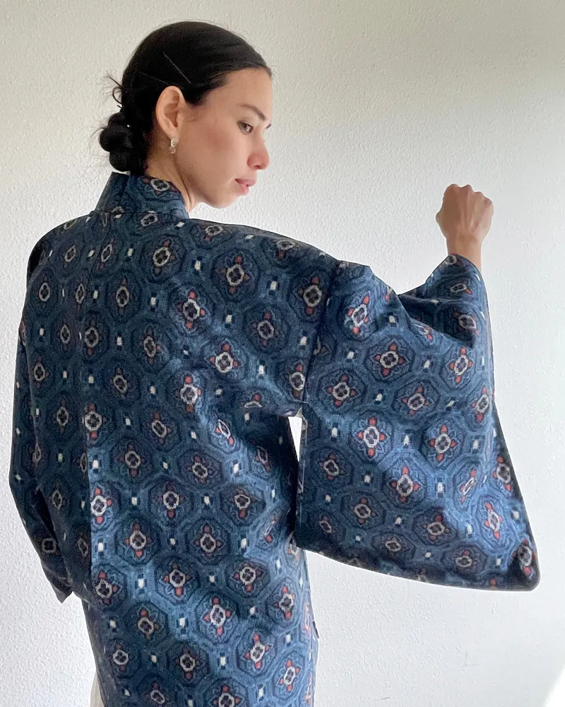 Traditional Textile Oshima Tsumugi Haori Kimono Jacket