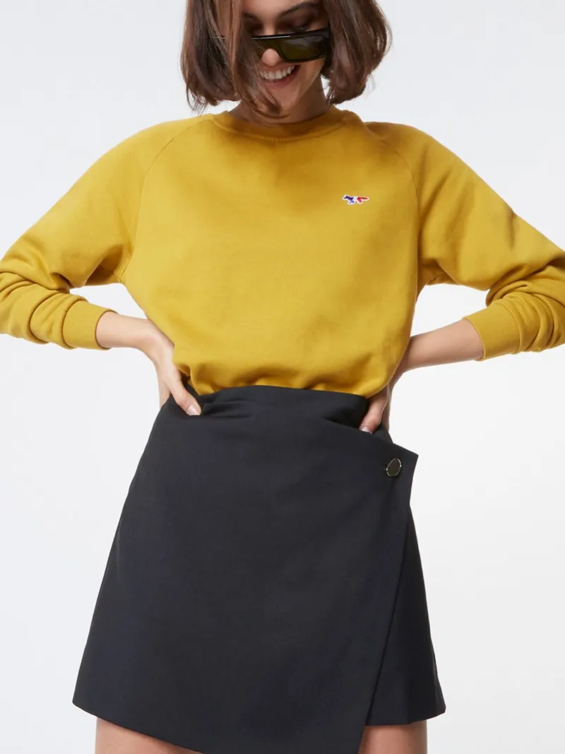 TRICOLOR FOX PATCH MUSTARD SWEATSHIRT