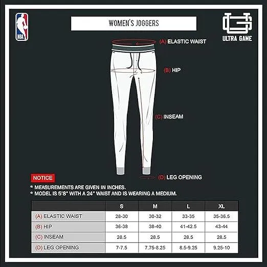 Ultra Game NBA Official Women's Super Soft Active Fleece Sweatpants Joggers, Chicago Bulls|Chicago Bulls