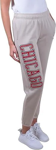 Ultra Game NBA Official Women's Super Soft Active Fleece Sweatpants Joggers, Chicago Bulls|Chicago Bulls