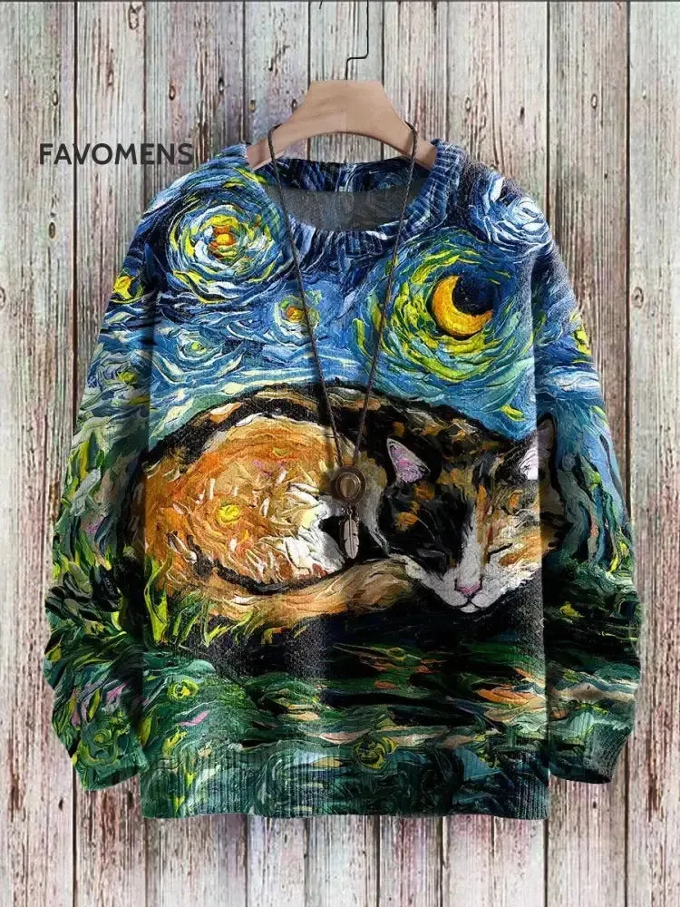 unisex digital printed Halloween Sweater Halloween Digital Printed Round Neck Sweater For Men And Women