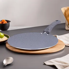 USHA SHRIRAM (24cm Lunar Haze Non Stick Roti Tawa with Riveted Handle | High Grade Aluminium | Scratch Resistant Surface | Roti Nonstick Dosa Tawa Non Stick Pan | Flat Tawa Non Stick(Grey)