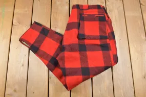 Vintage 1950s Hirsch Weis Red Plaid Wool Trousers 36 x 31