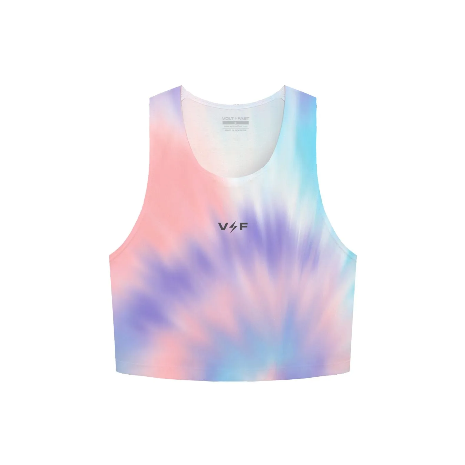 Volt and Fast Women's Bolt Sports Crop Top Tie Dye Series - Blue/Siesta