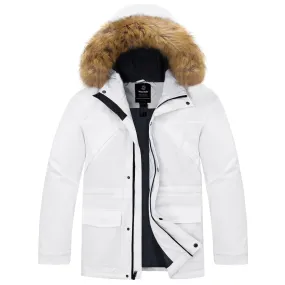 Wantdo Men's Warm Winter Coat Insulated Parka Padded Puffer Jacket White L