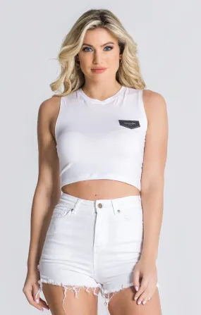 White Core Crop Top