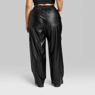 Wild Fable Women's High Rise Straight Leg Classic Faux Leather Pants