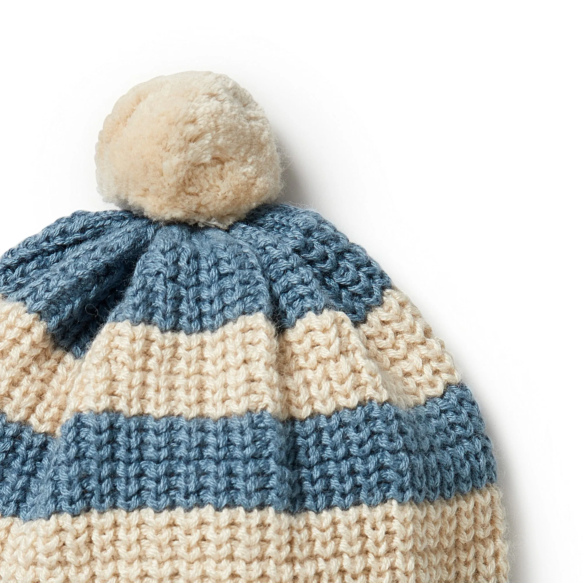 WILSON & FRENCHY KNIT STRIPE HAT BLUESTONE