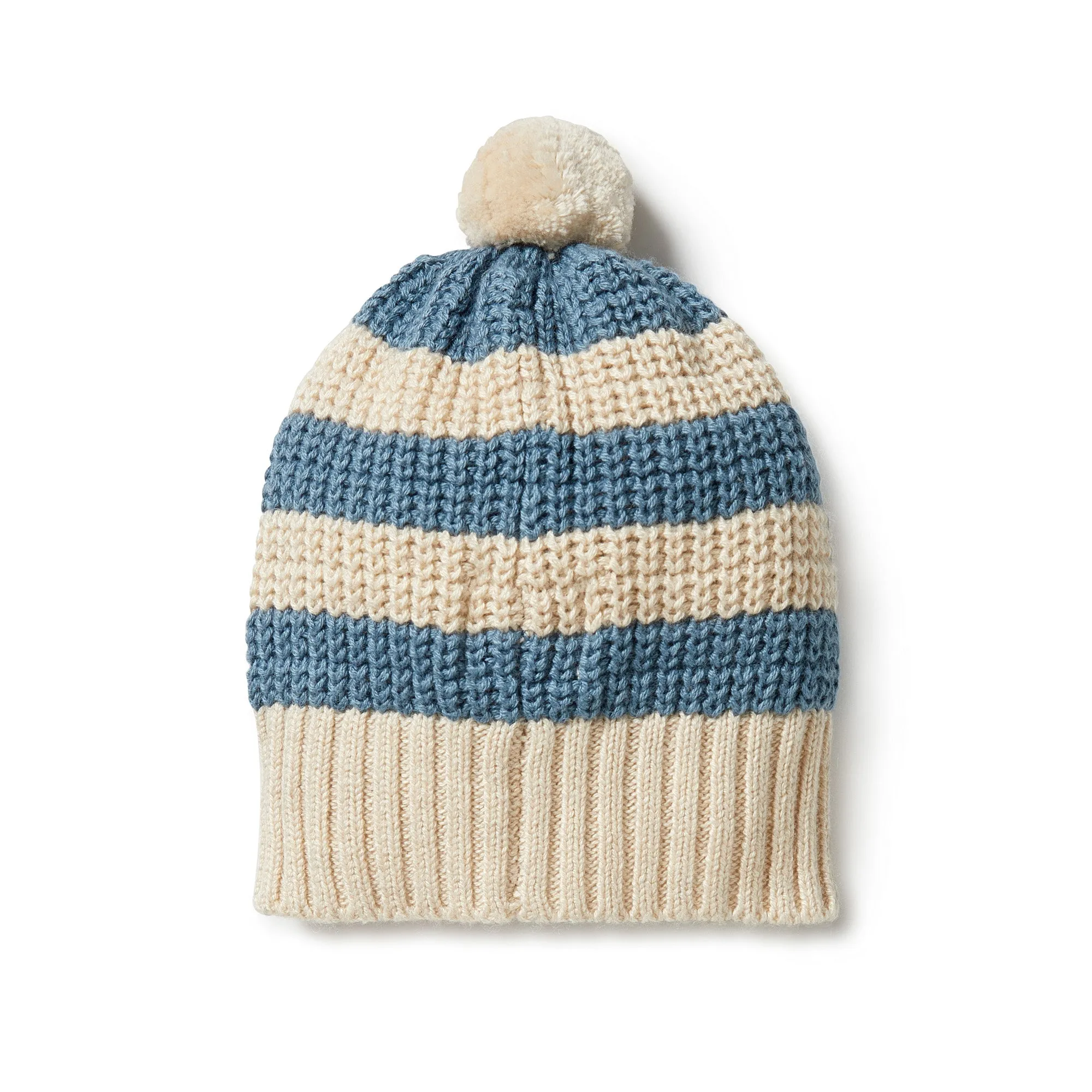 WILSON & FRENCHY KNIT STRIPE HAT BLUESTONE