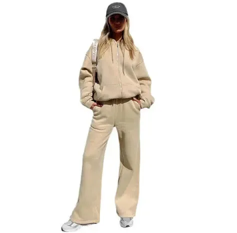 Women Loose Hooded Sportswear Jogger Pants Women's Suit