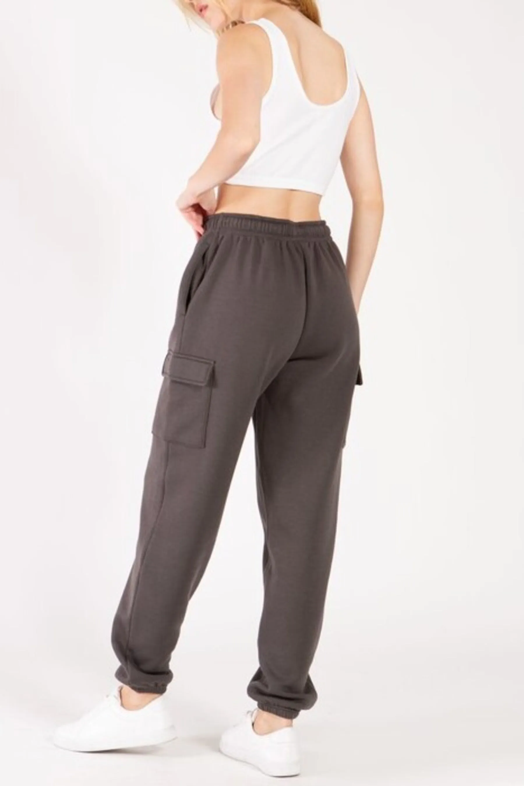 Women's Cargo Sweatpants Oversized Fleece Joggers