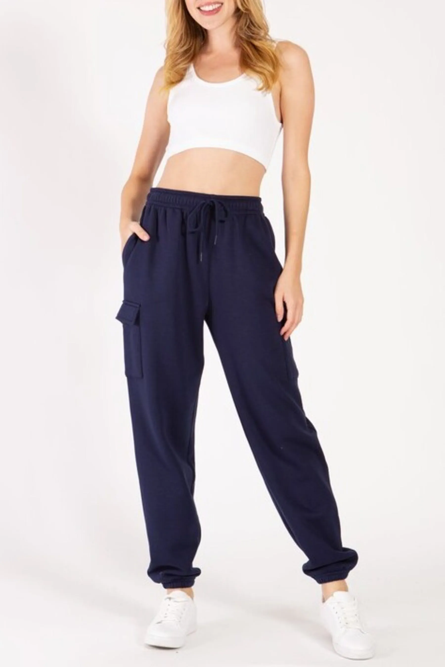 Women's Cargo Sweatpants Oversized Fleece Joggers