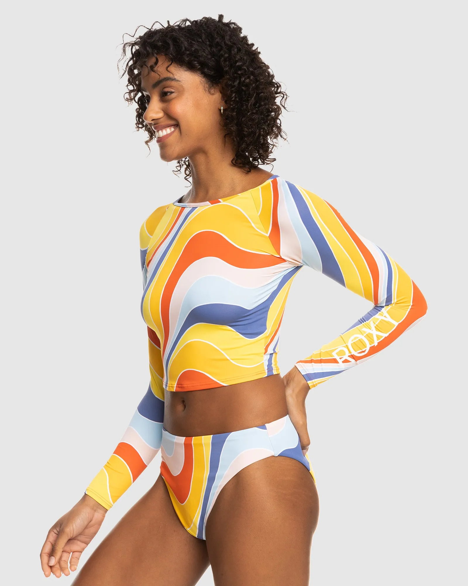 Womens Crop Top Ls Lycra Rashguard